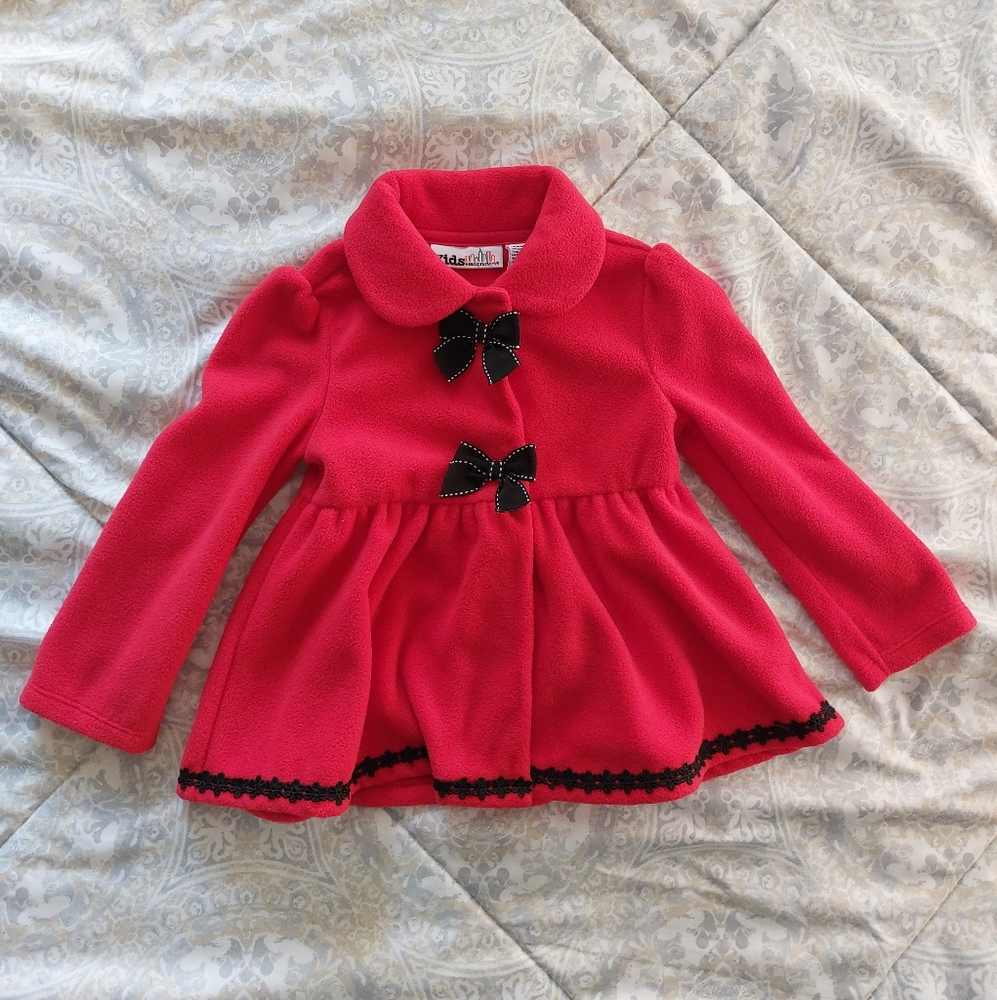 Girl's Dress Coat 2T, 24 Months, Red Winter, Christmas